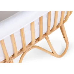 BÉABA Berceaux Et Couffins*Berceau en rotin rectangulaire + couvercle blanc cassé