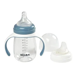 BÉABA Biberons Et Accessoires*Biberon d'apprentissage 2 en 1 - 210ml Bleu