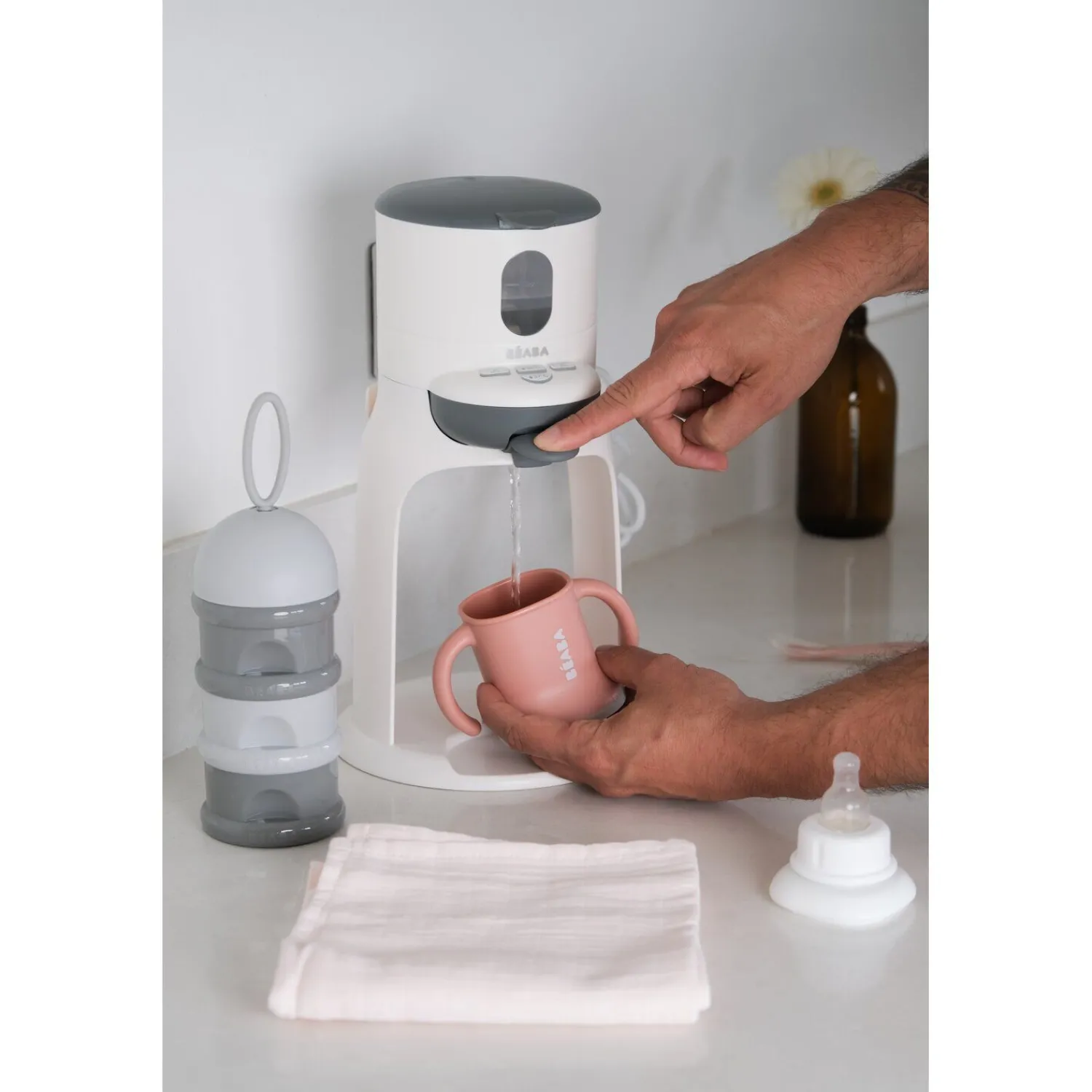 BÉABA Doseurs De Lait|Biberons Et Accessoires*Boite doseuse de lait 3 compartiments empilables Gris