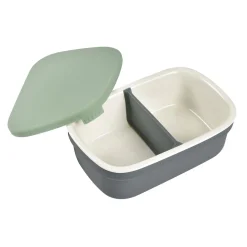 BÉABA Goûter Sain|Couverts Vaisselle Et Bavoirs*Boîte repas céramique Gris minéral/Vert sauge