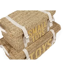 BÉABA Paniers De Rangement*Coffre à jouets en rotin jaune 2pcs