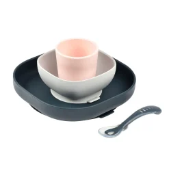 BÉABA Couverts Vaisselle Et Bavoirs*Coffret repas silicone Night /Rose