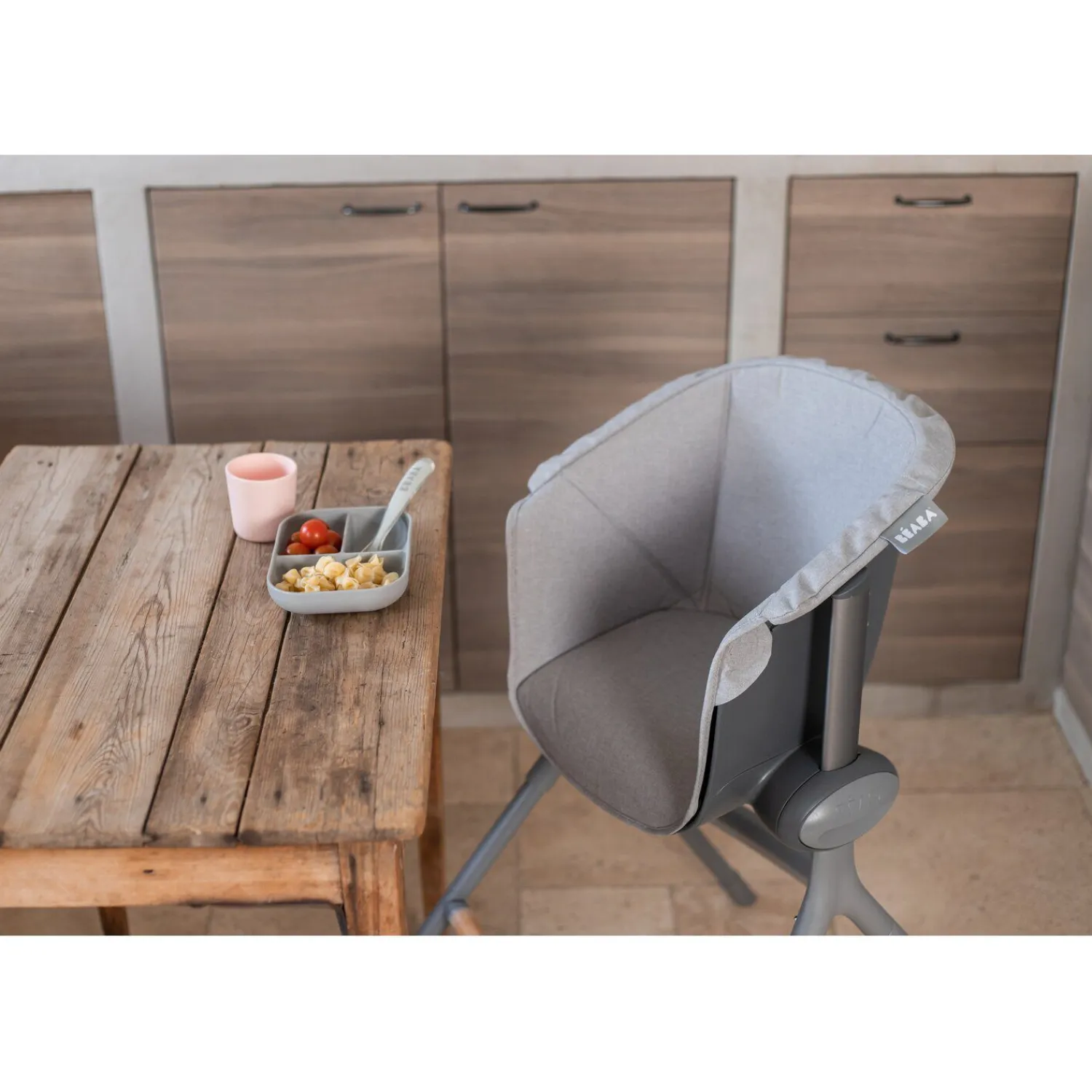 BÉABA Chaises Évolutives*Coussin d'assise Junior pour Chaise Haute Up and Down Gris