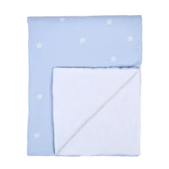 BÉABA Accessoires De Lit*Couverture De Bébé - 80x100 Cm - Mousseline Fleur - Bleue