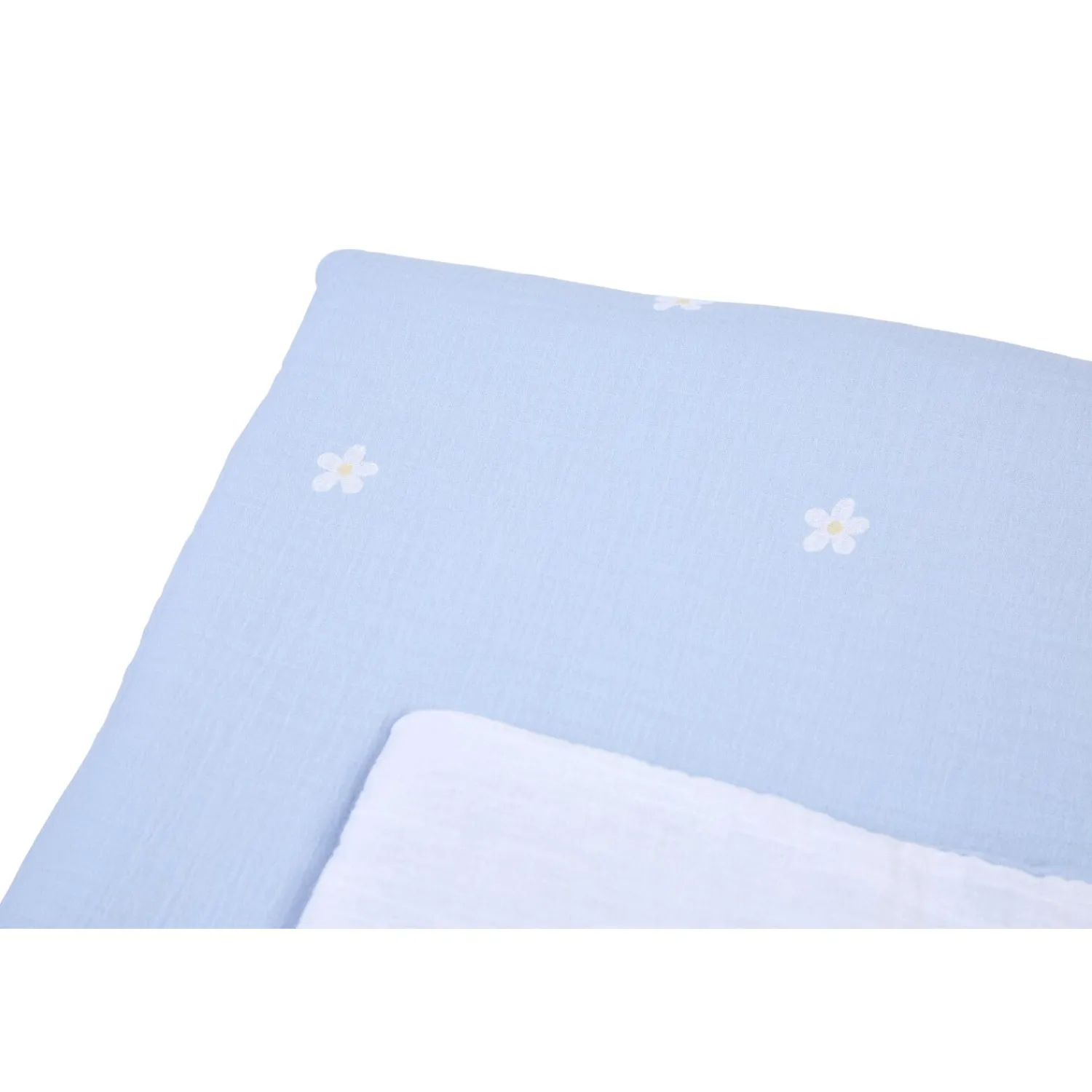 BÉABA Accessoires De Lit*Couverture De Bébé - 80x100 Cm - Mousseline Fleur - Bleue