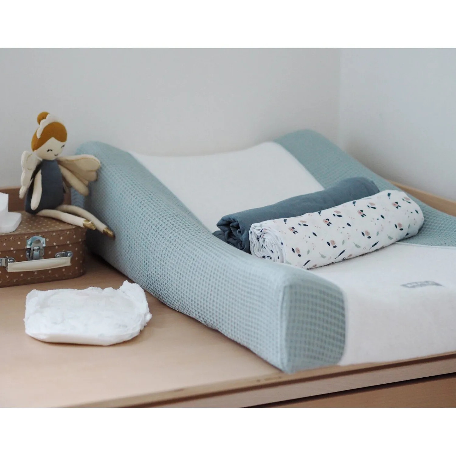 BÉABA Matelas À Langer|Baignoires Et Accessoires*Housse Sofalange® Bleu vert