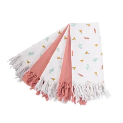 BÉABA Baignoires Et Accessoires|Couverts Vaisselle Et Bavoirs*Langes Tetra - Coton - Tipi + Nude Avec Franges - 5 Pcs