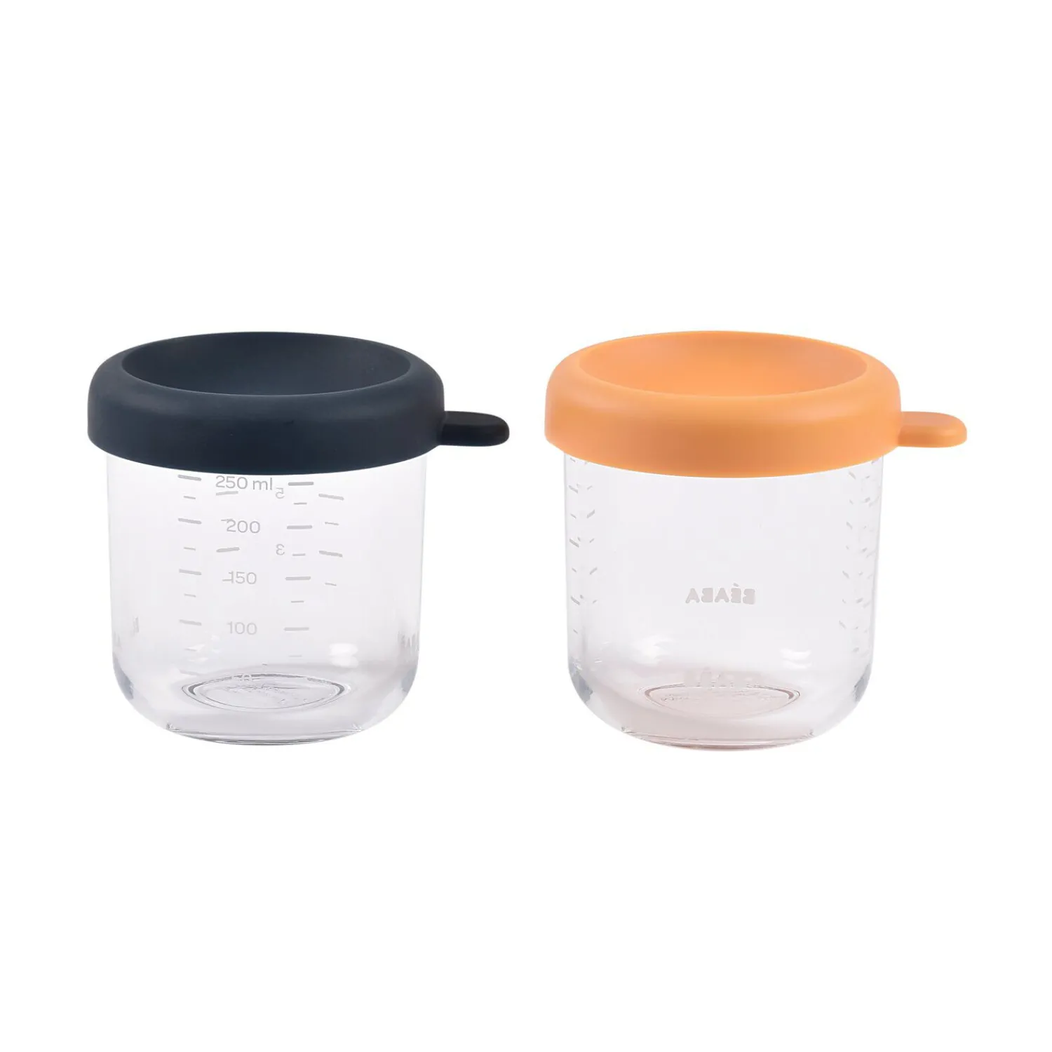 BÉABA Couverts Vaisselle Et Bavoirs*Lot 2 portions verre 250ml Night blue/Miel