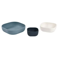 BÉABA Goûter Sain|Couverts Vaisselle Et Bavoirs*Lot de 3 bols silicone gigogne Night blue