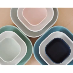 BÉABA Goûter Sain|Couverts Vaisselle Et Bavoirs*Lot de 3 bols silicone gigogne Night blue