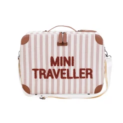 Enfant BÉABA Sacs À Dos Enfant|Sacs De Voyage*Mini Traveller Kids Suitcase - Rayures - Nude/Terracotta