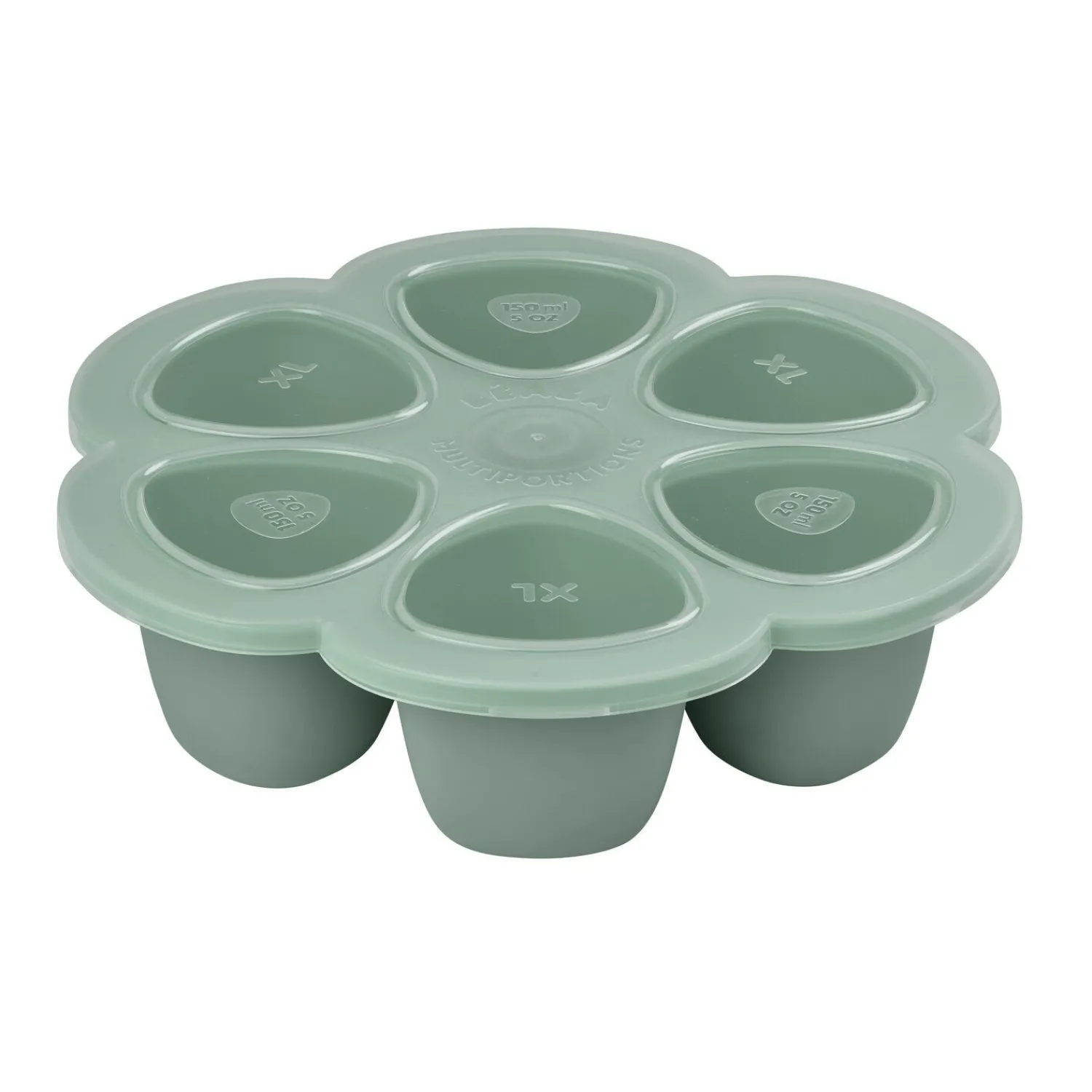 BÉABA Pots De Conservation|Pots De Conservation*Moule multiportions silicone 6X150ml Vert sauge