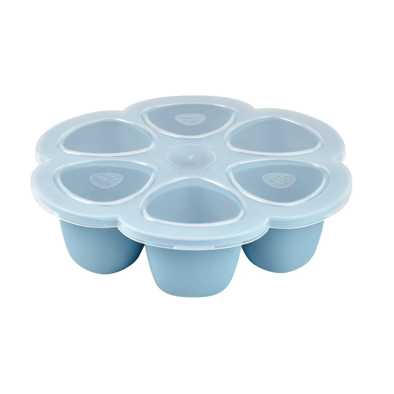 BÉABA Goûter Sain|Couverts Vaisselle Et Bavoirs*Moule multiportions silicone 6X90ml Bleu