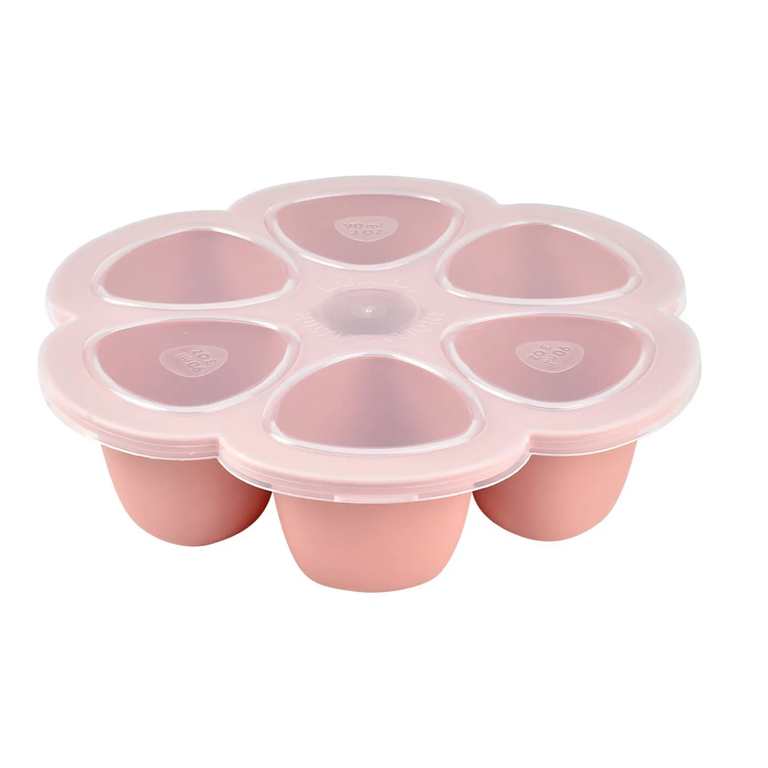 BÉABA Goûter Sain|Couverts Vaisselle Et Bavoirs*Moule multiportions silicone 6X90ml Vieux Rose