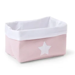 BÉABA Paniers De Rangement*Panier De Rangement - 32x20x20 Cm - Toile - Rose Tendre Blan