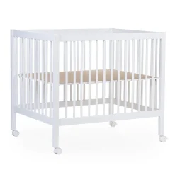 BÉABA Parcs Bébé Et Accessoires*Parc 97 + Roues - 95x75 Cm - Bois - Blanc