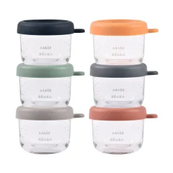 BÉABA Pots De Conservation|Pots De Conservation*Set 6 portions verre 150 ml SUNRISE COLORMIX
