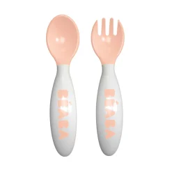 BÉABA Couverts Vaisselle Et Bavoirs*Set de 2 couverts ergonomiques 2ème âge Rose