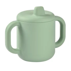 BÉABA Goûter Sain|Couverts Vaisselle Et Bavoirs*Tasse d'apprentissage silicone Vert sauge