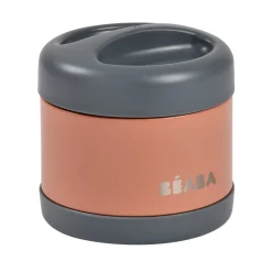BÉABA Goûter Sain|Pots De Conservation*Thermo-portion inox 500ml Gris minéral/Terracotta