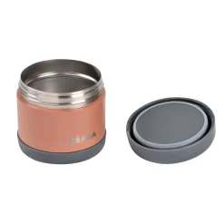 BÉABA Goûter Sain|Pots De Conservation*Thermo-portion inox 500ml Gris minéral/Terracotta